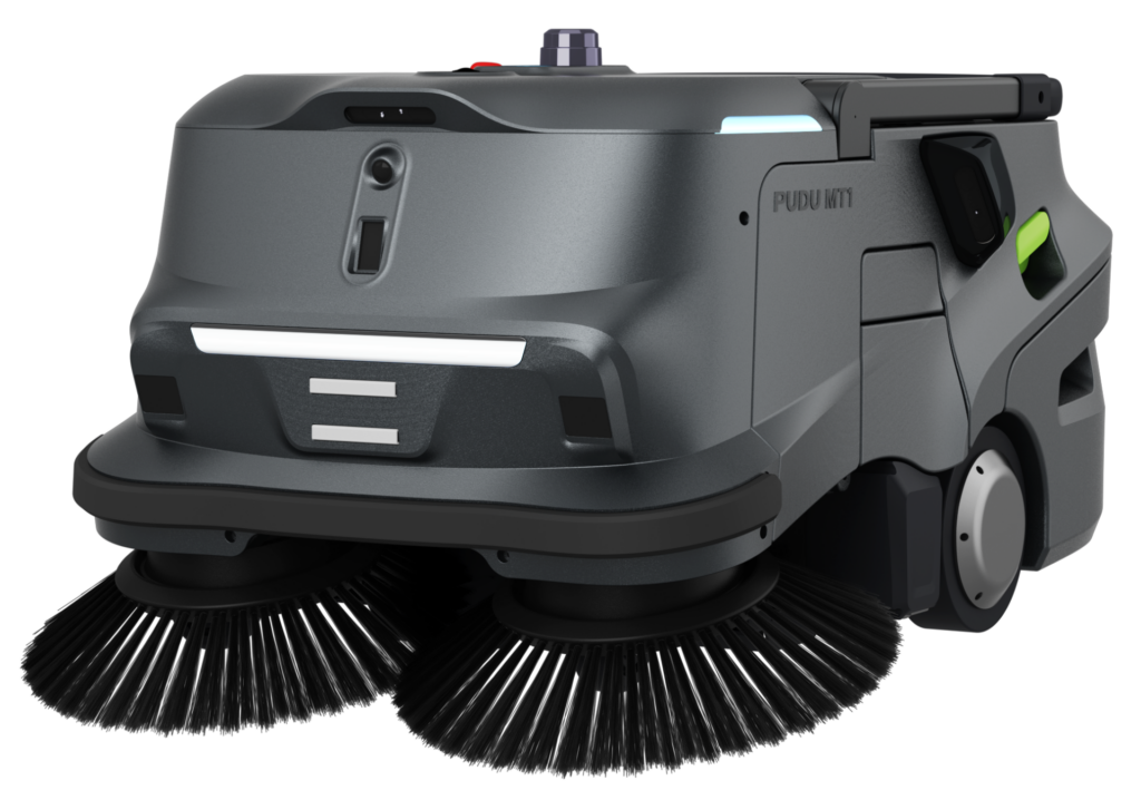 PUDU MT1 Reinigungsroboter mit Doppelseitenbürsten für effiziente Bodenreinigung