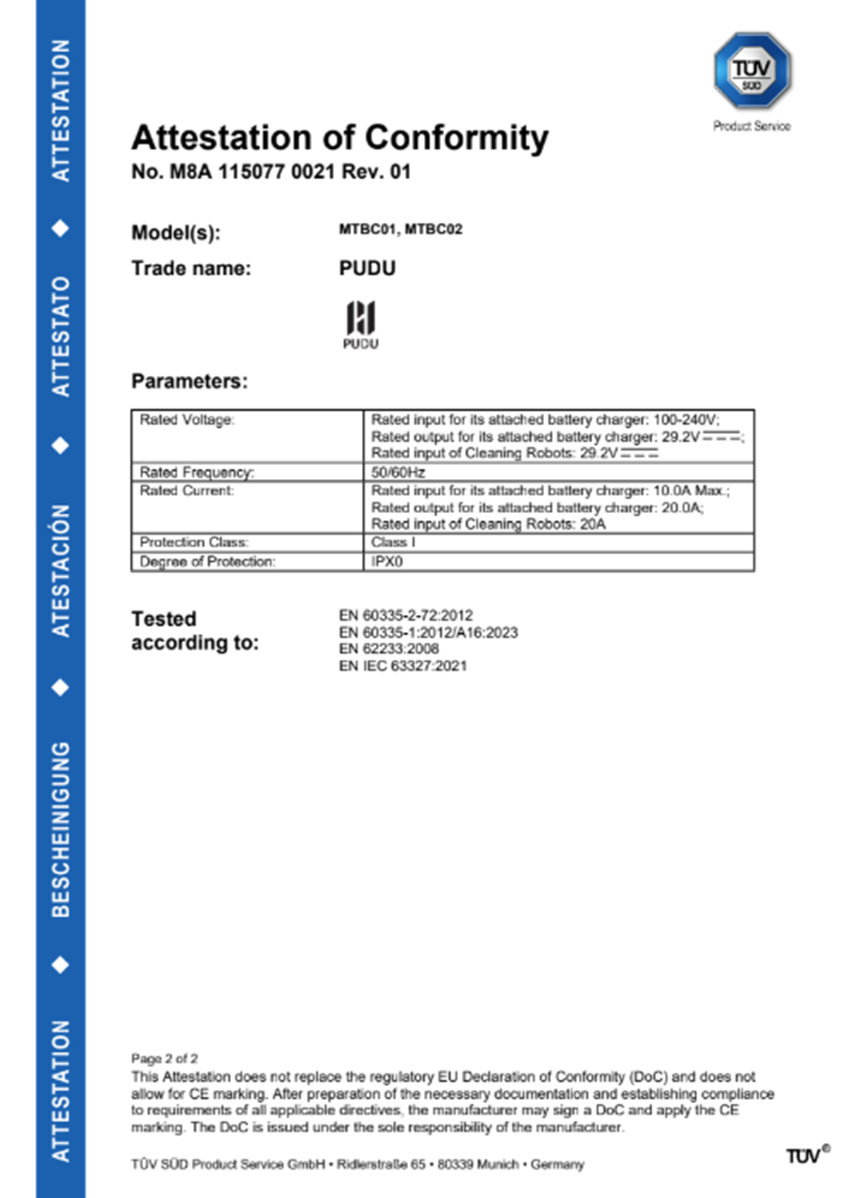Zertifikat MT 1 VAC - 2